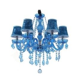 Lámpara colgante única de cristal azul de estilo europeo