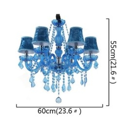 Lámpara colgante única de cristal azul de estilo europeo