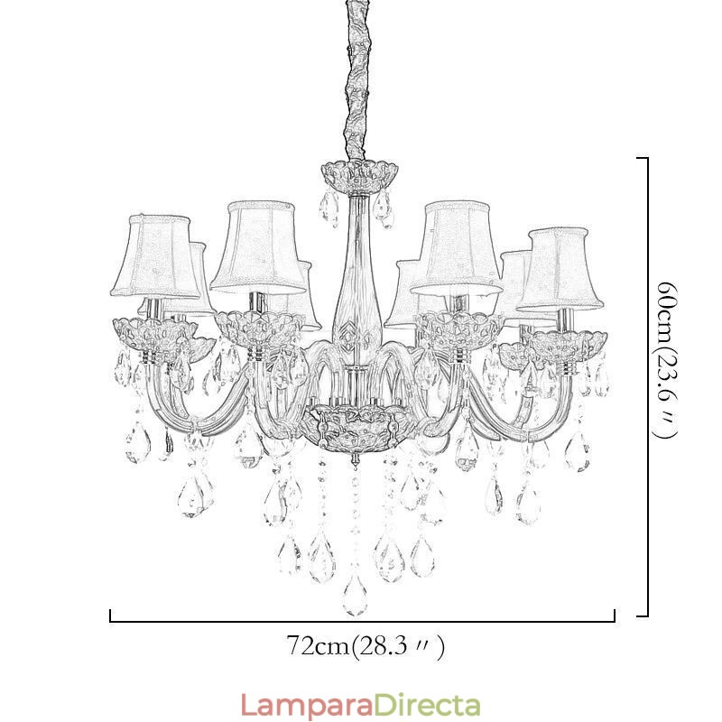 Lámpara de techo de cristal europea moderna de color rojo