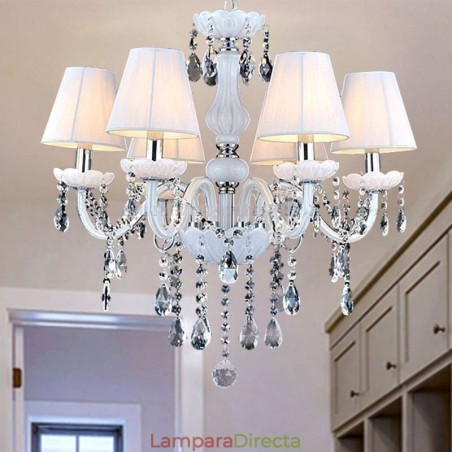 Lámpara colgante de cristal europea de jade blanco única Lámpara colgante de cristal europea de jade blanco única