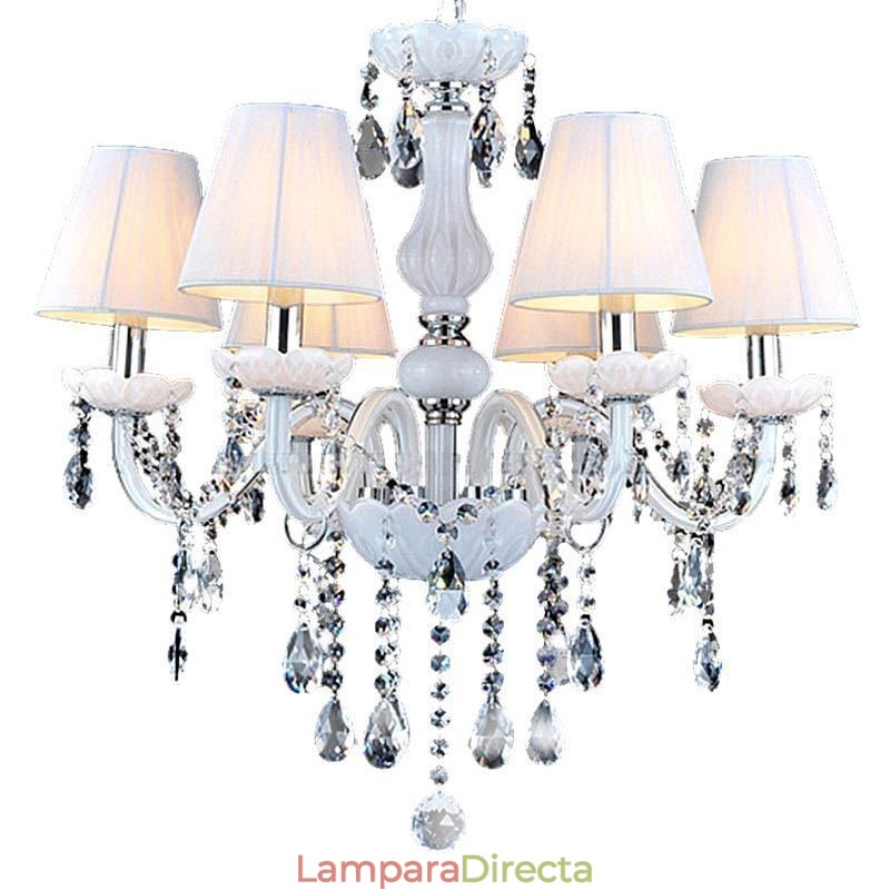 Lámpara colgante de cristal europea de jade blanco única