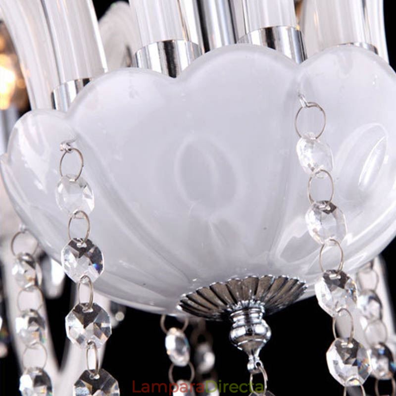 Lámpara colgante de cristal europea de jade blanco única