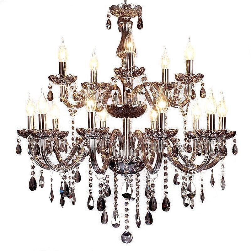 Lámpara colgante elegante de cristal europeo de gran tamaño