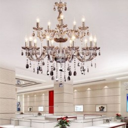 Lámpara colgante elegante de cristal europeo de gran tamaño