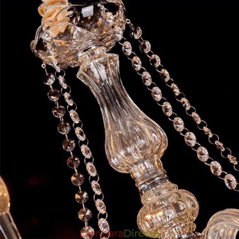 Lámpara colgante de cristal transparente europea