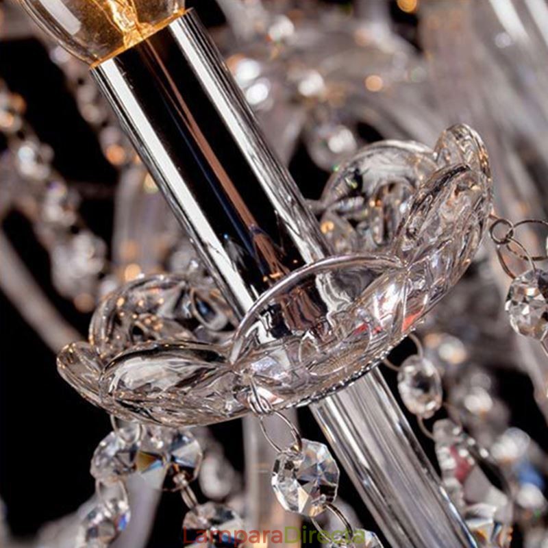 Lámpara colgante de cristal transparente europea