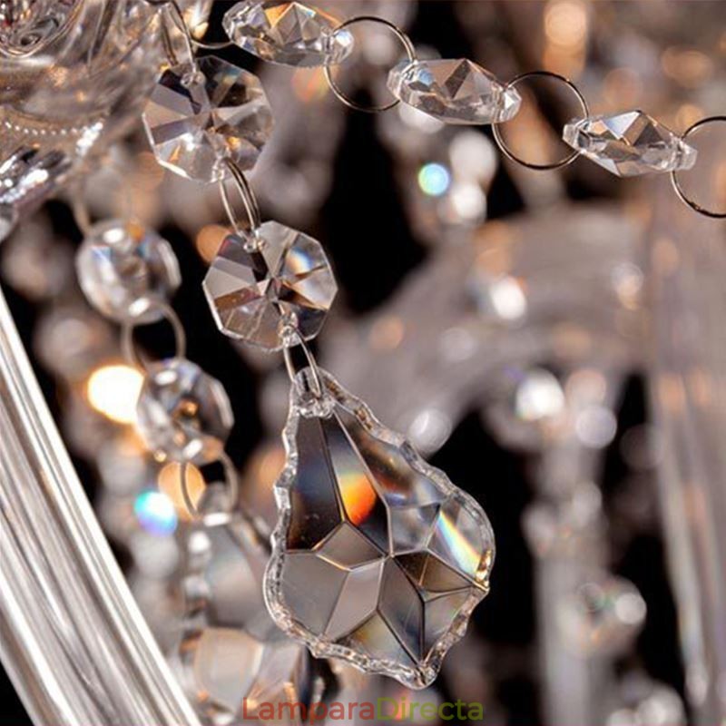 Lámpara colgante de cristal transparente europea
