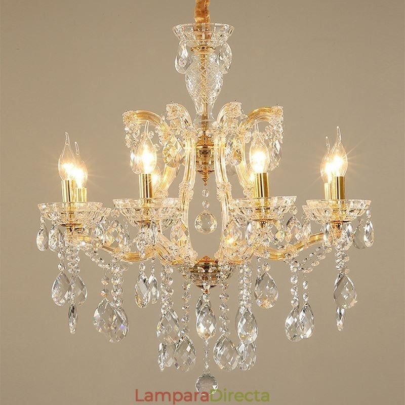 Elegante lámpara colgante de cristal europea
