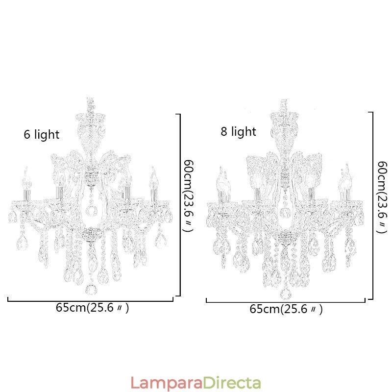 Elegante lámpara colgante de cristal europea