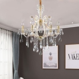 Elegante lámpara colgante de cristal europea