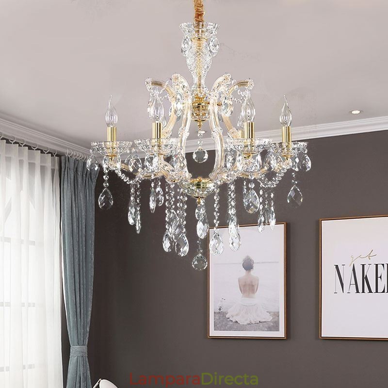 Elegante lámpara colgante de cristal europea