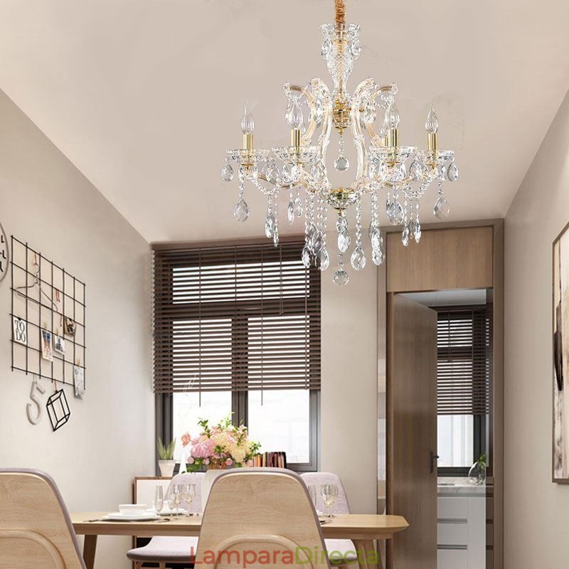 Elegante lámpara colgante de cristal europea
