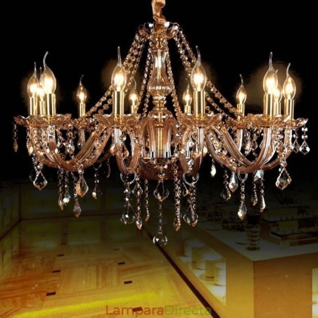 Lámpara colgante europea de lujo de gran tamaño con cristal Lámpara colgante europea de lujo de gran tamaño con cristal