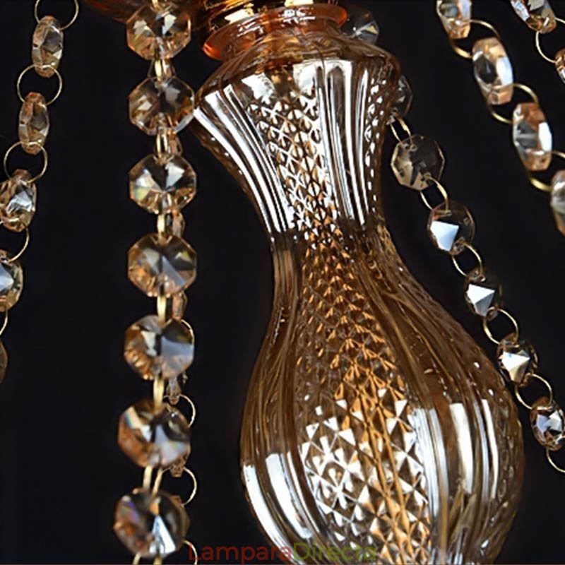 Lámpara colgante europea de lujo de gran tamaño con cristal