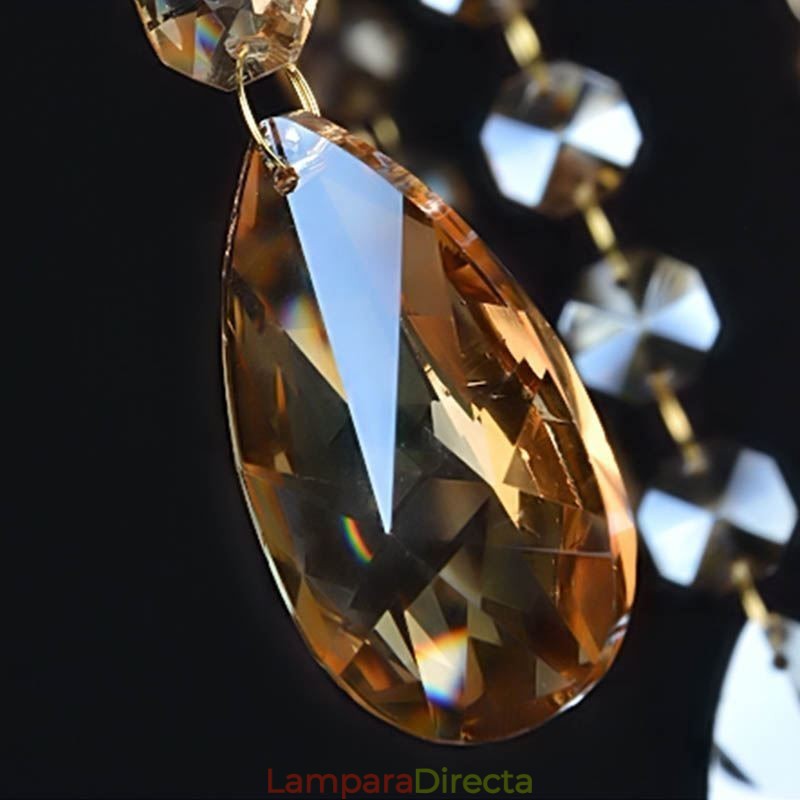 Lámpara colgante europea de lujo de gran tamaño con cristal