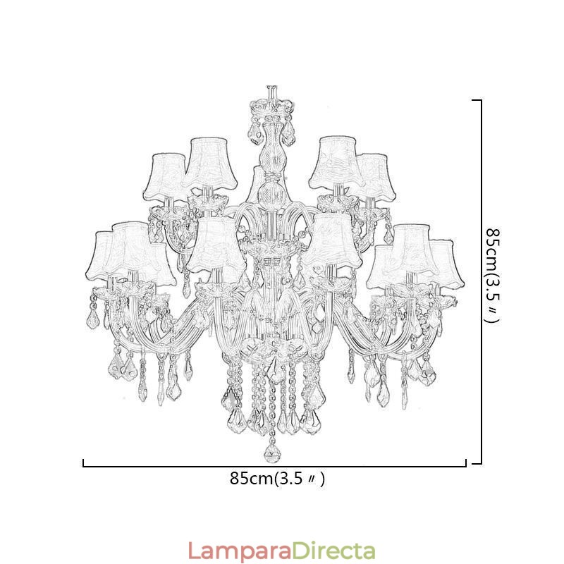 Gran lámpara de araña de cristal de lujo, lámpara de techo europea de color ámbar.