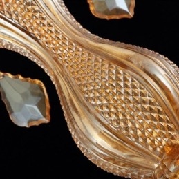 Lámpara colgante de cristal europea, elegante lámpara colgante de color ámbar.