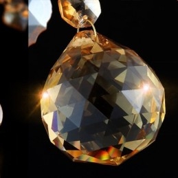Lámpara colgante de cristal europea, elegante lámpara colgante de color ámbar.