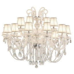 Lámpara colgante de cristal europea de gran tamaño, luz blanca