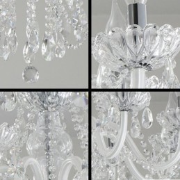 Lámpara colgante de cristal europea de gran tamaño, luz blanca