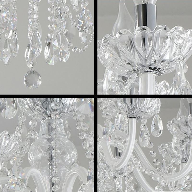 Lámpara colgante de cristal europea de gran tamaño, luz blanca
