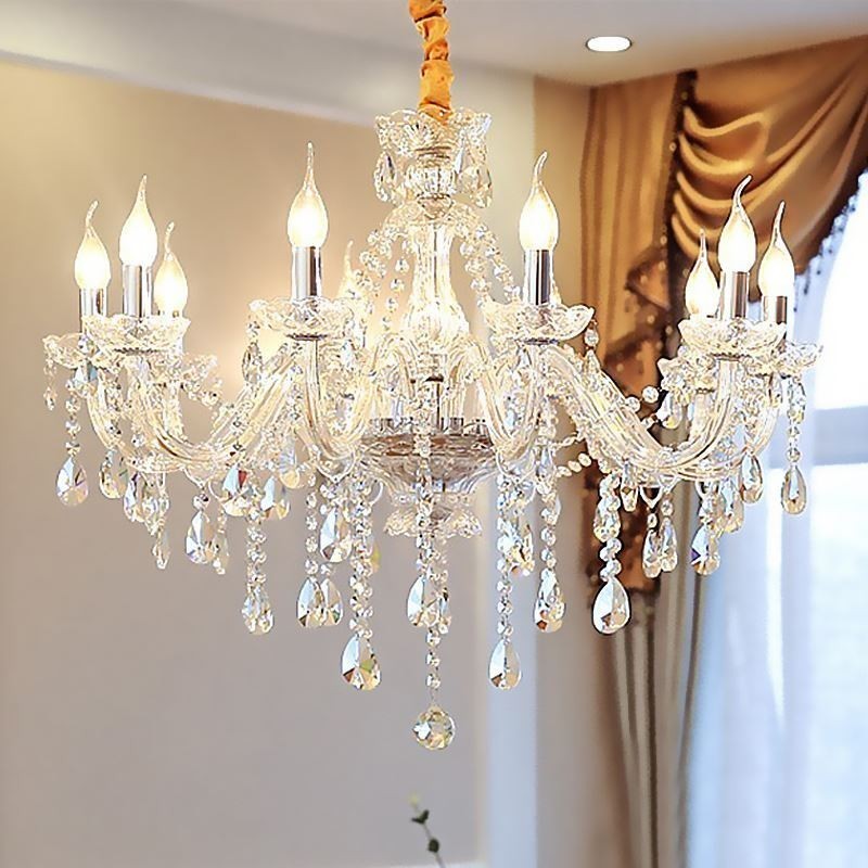 Lámpara colgante de cristal moderna europea transparente