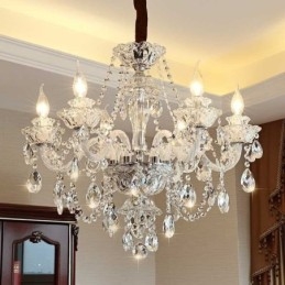 Lámpara colgante de cristal de lujo, elegante y europea.