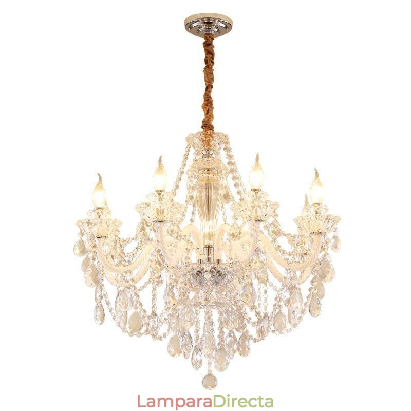 Lámpara colgante de cristal de lujo, elegante y europea.