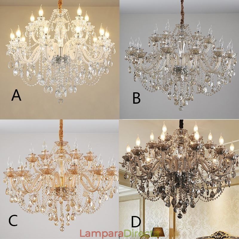 Lámpara colgante de cristal de lujo, elegante y europea.