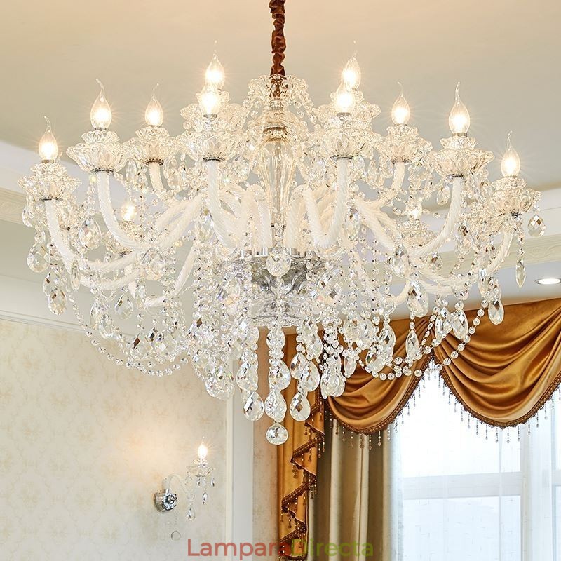 Lámpara colgante de cristal de lujo, elegante y europea.
