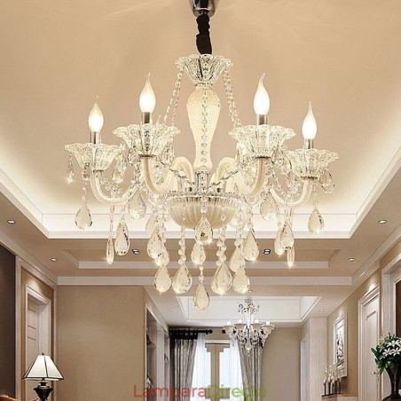 Lámpara colgante elegante de cristal europeo Lámpara colgante elegante de cristal europeo