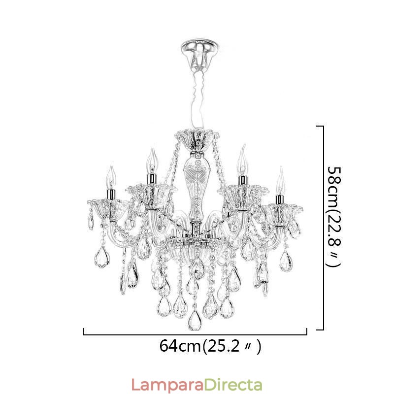 Lámpara colgante elegante de cristal europeo
