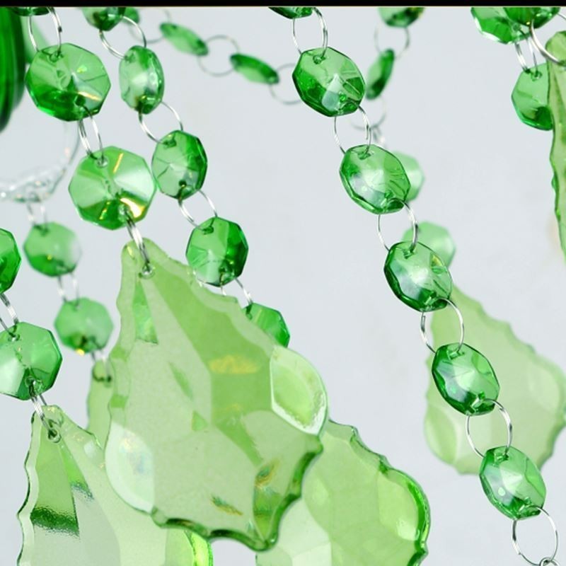 Lámpara colgante de cristal única de estilo europeo de color verde hierba.
