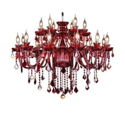 Lámpara colgante de cristal europea de color rojo