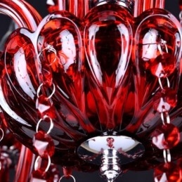 Lámpara colgante de cristal europea de color rojo