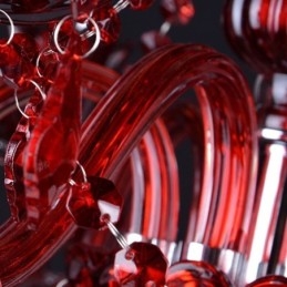 Lámpara colgante de cristal europea de color rojo