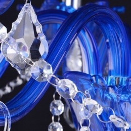 Lámpara colgante de cristal de estilo europeo con cristal azul