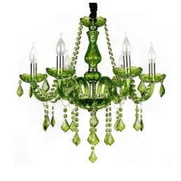 Lámpara colgante de cristal de estilo europeo, única, color verde