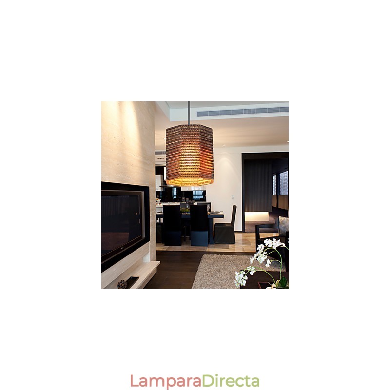 Lámpara colgante de 1 luz, moderna, de tela.