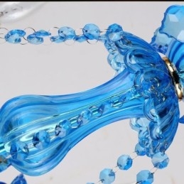 Elegante lámpara colgante de cristal azul europea