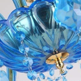Elegante lámpara colgante de cristal azul europea