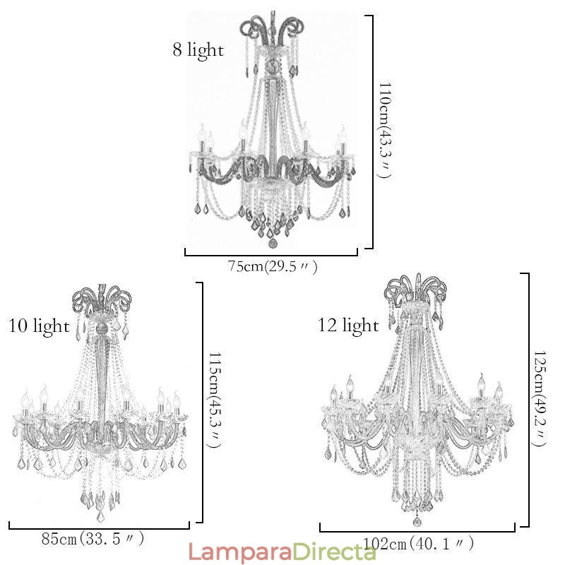 Lámpara colgante elegante de cristal europeo