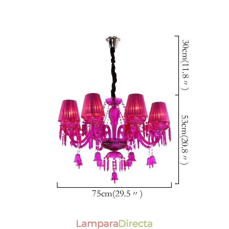 Lámpara colgante de cristal con campanas de cristal europeas