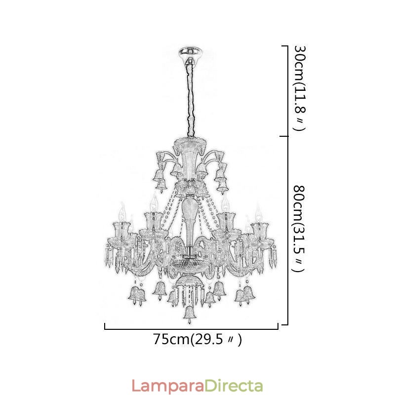 Lámpara de techo de cristal con forma de campana europea