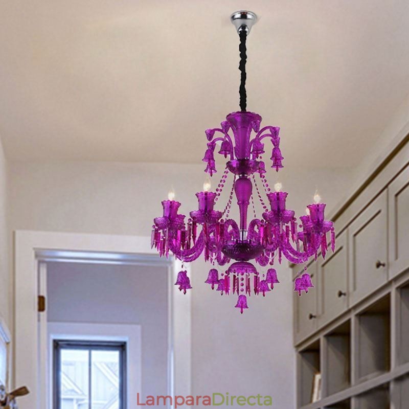 Lámpara de techo de cristal con forma de campana europea
