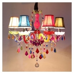 Lámpara colgante europea de cristal de gran tamaño y colorido