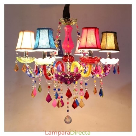 Lámpara colgante europea de cristal de gran tamaño y colorido Lámpara colgante europea de cristal de gran tamaño y colorido