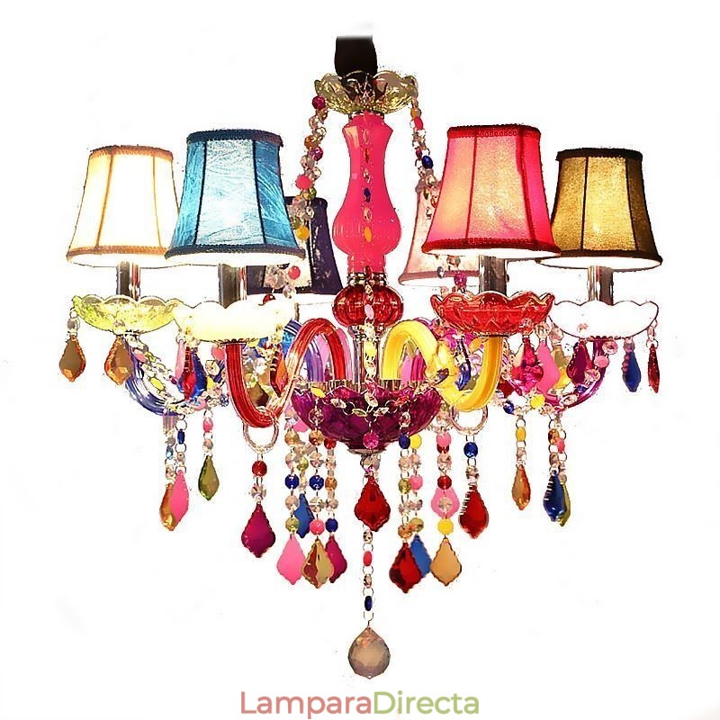Lámpara colgante europea de cristal de gran tamaño y colorido