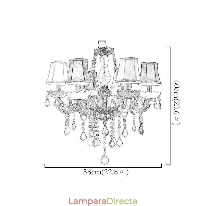 Lámpara colgante europea de cristal de gran tamaño y colorido