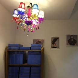 Lámpara colgante europea de cristal de gran tamaño y colorido